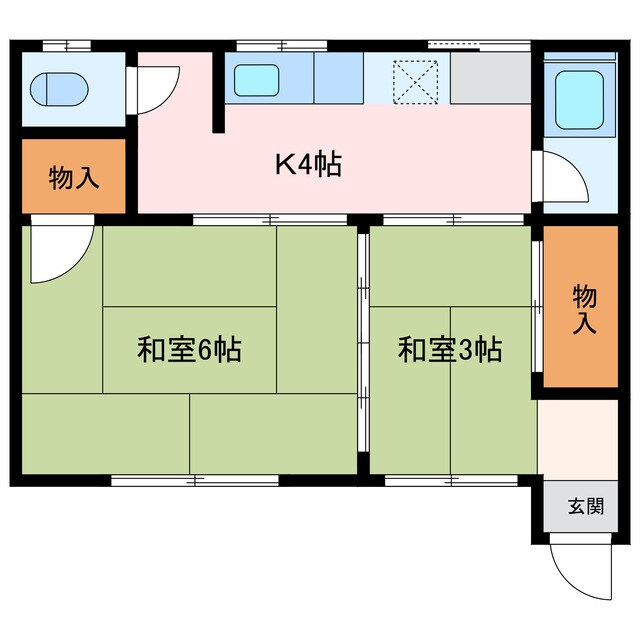 草木貸家の物件間取画像