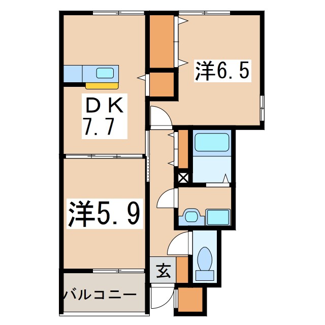 ドリーム２１Ｂの物件間取画像