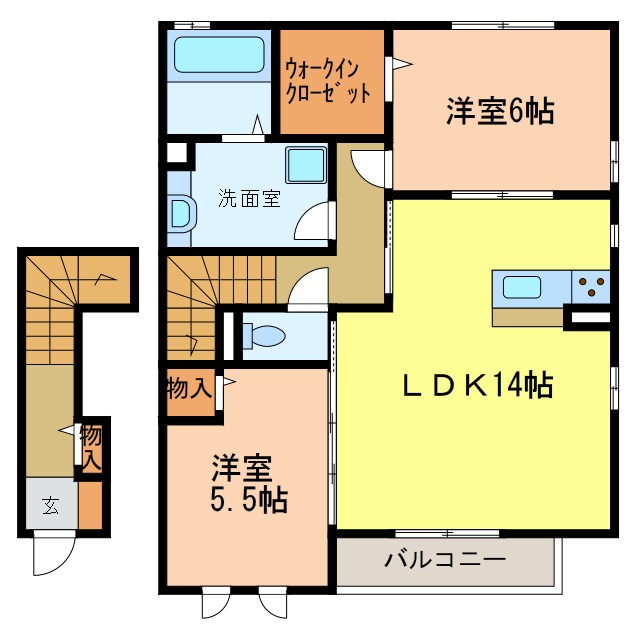 エーデル自由丘A棟の物件間取画像