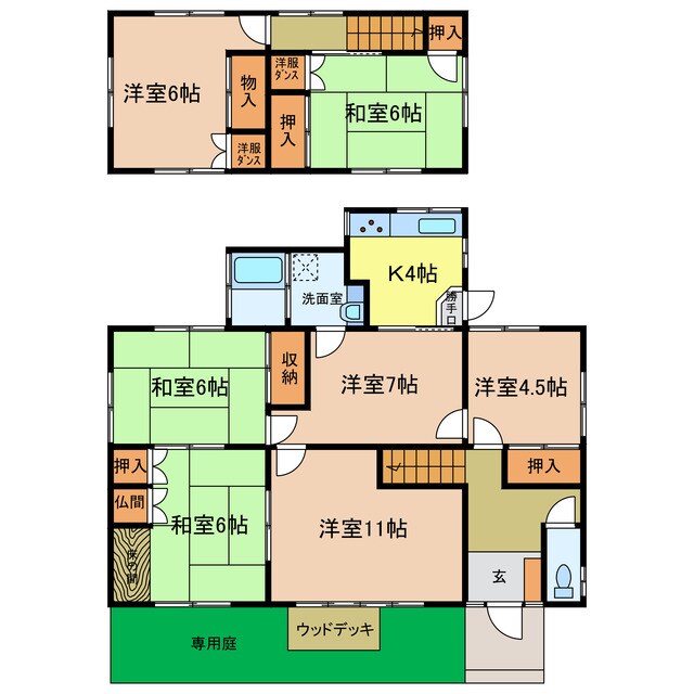 大宝借家001の物件間取画像