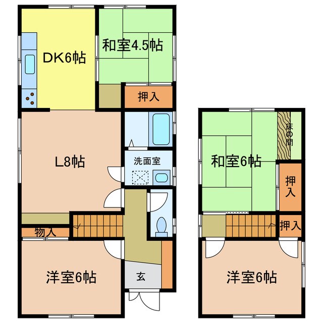 大宝3丁目貸家の物件間取画像