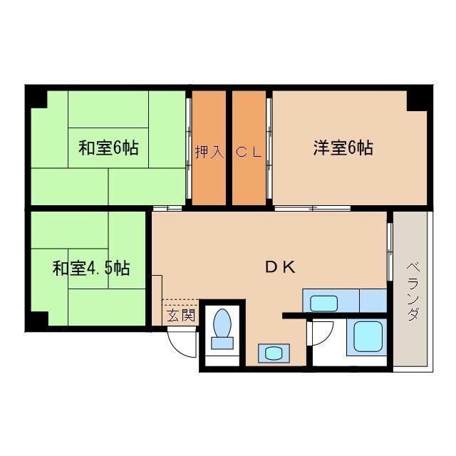 磯コーポの物件間取画像