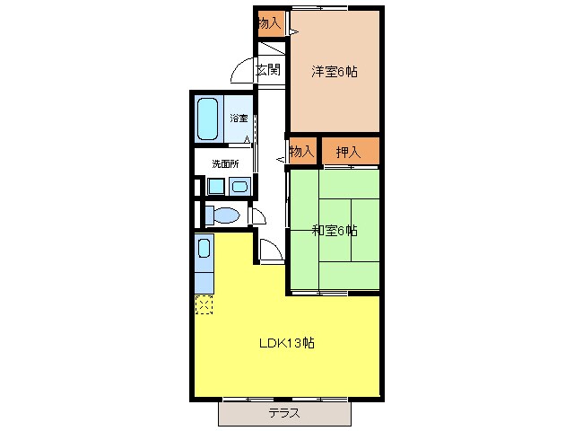 ベルフラワーⅡの物件間取画像