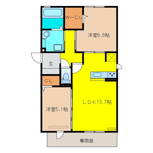 ヴィラアステール　C棟の物件間取画像