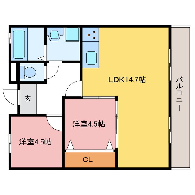 クレアール忠岡の物件間取画像