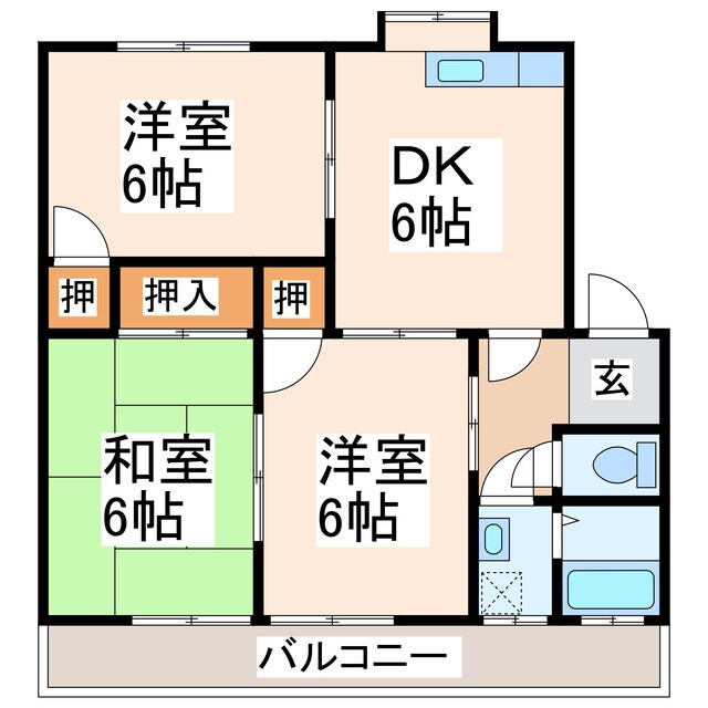 東ハウスⅢの物件間取画像