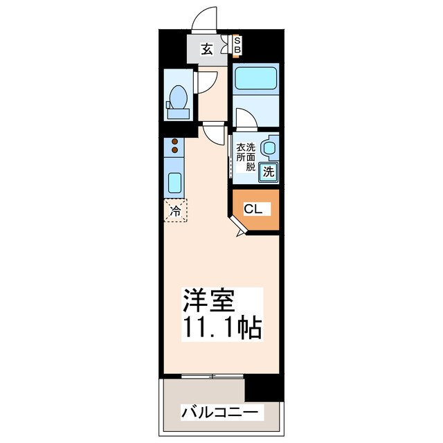 段山 徒歩1分 8階の物件間取画像
