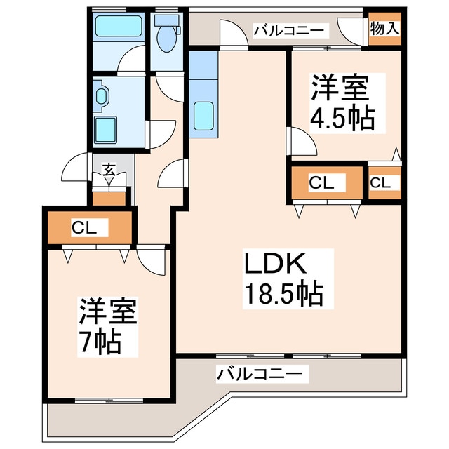 上近見（市道） 徒歩8分 2階の物件間取画像