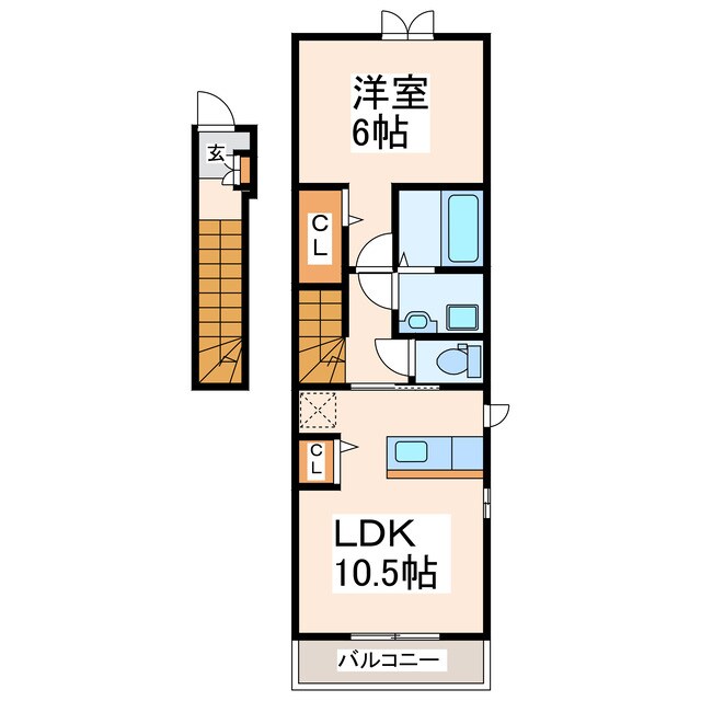 水前寺公園駅 徒歩15分 2階の物件間取画像