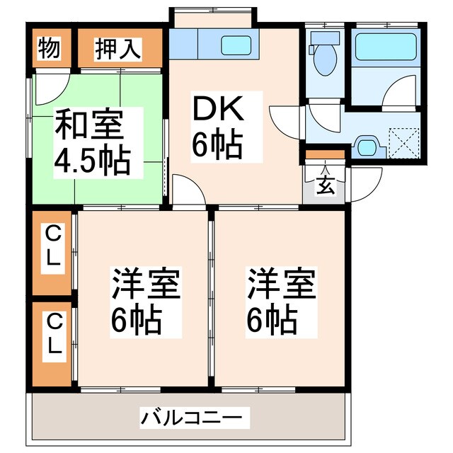 萩原ハイツＡの物件間取画像