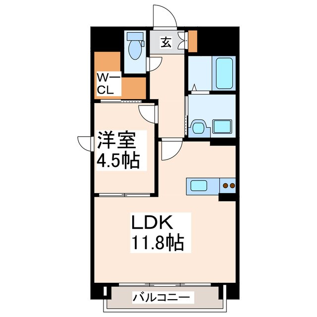 O-heドリュー熊本駅前の物件間取画像