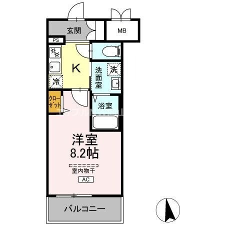 グランディオ医大前の物件間取画像