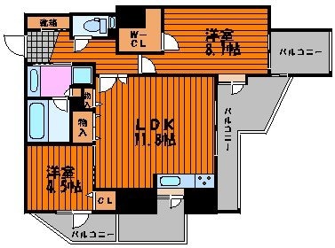 ルミノ平和町リベールタワーの物件間取画像