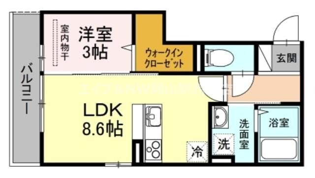 ウィング　Ａ棟の物件間取画像