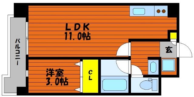 フォンティーヌ弓之町の物件間取画像