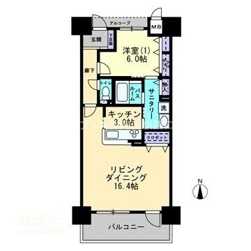 アルファスマート西川緑道公園の物件間取画像