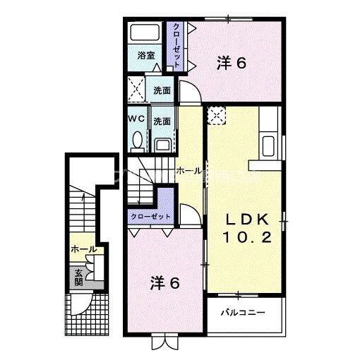 クレストール学南の物件間取画像