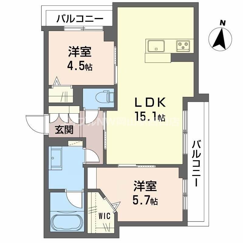 コンフォルト大元駅の物件間取画像