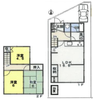 津倉町2丁目一戸建の物件間取画像