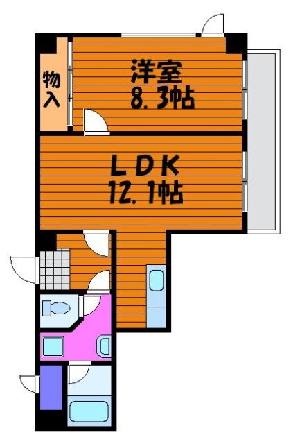 上杉第８ビル西古松の物件間取画像