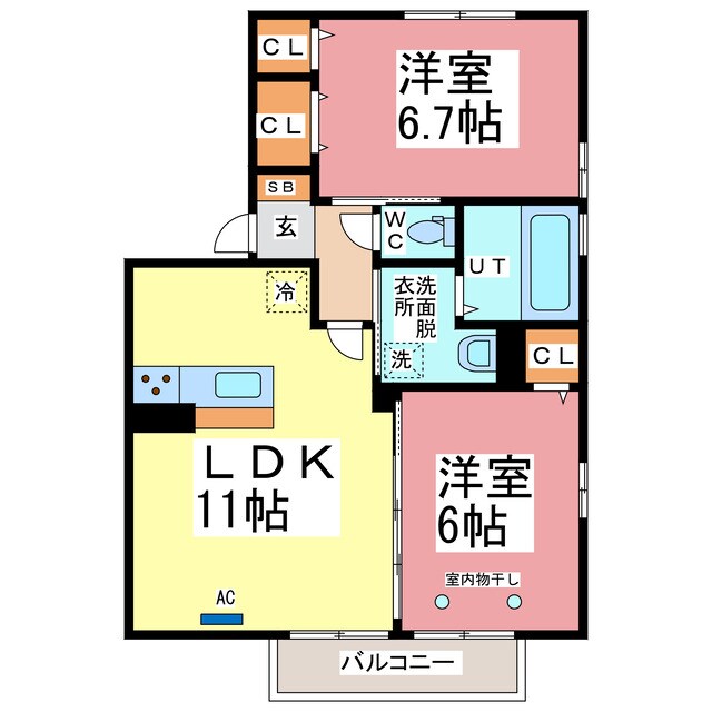 グラースシェリーの物件間取画像