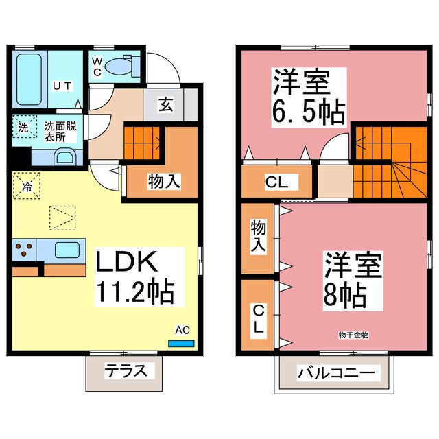 プランドール和田中　Ｂ棟の物件間取画像