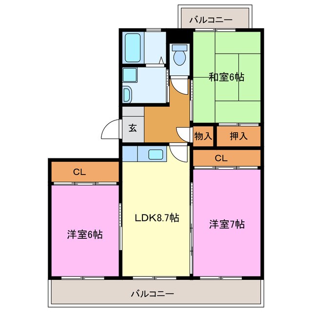 メゾン高丘の物件間取画像
