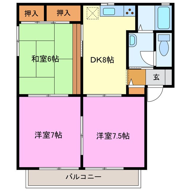 ディアージュＡ・Ｂ・Ｃ・Ｄの物件間取画像
