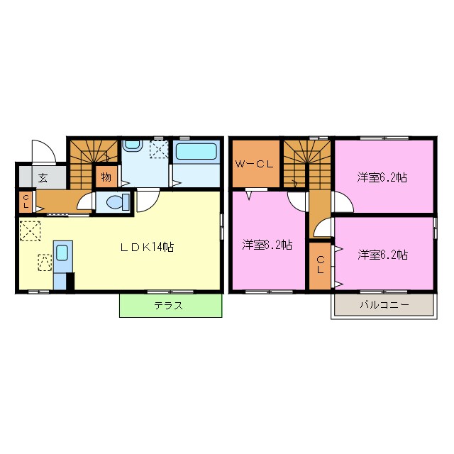 初生町貸家の物件間取画像