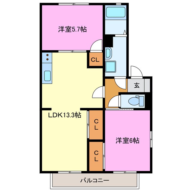 TECHNO TOWNボナールＡの物件間取画像