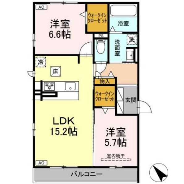 Ｄｅサーン　Ａ棟の物件間取画像