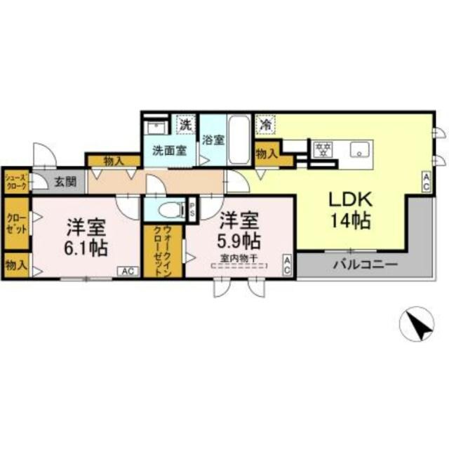 Ｄｅサーン　B棟の物件間取画像