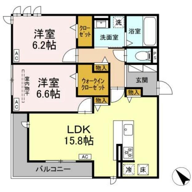 Ｄｅサーン　B棟の物件間取画像