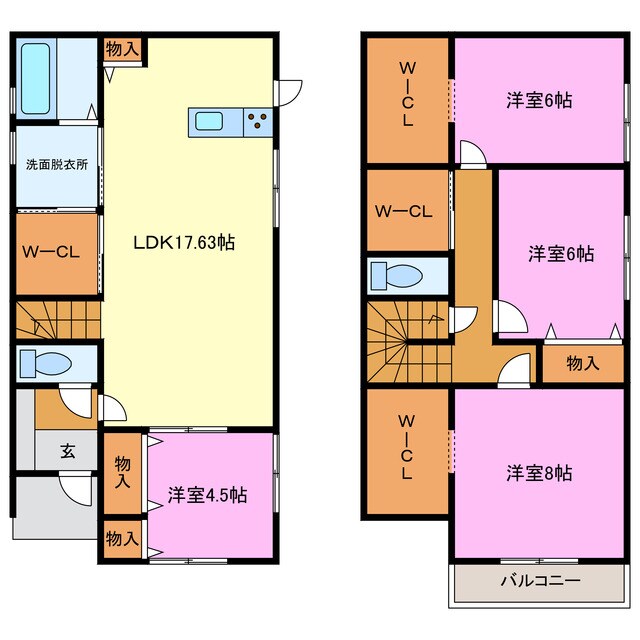 高丘北戸建の物件間取画像