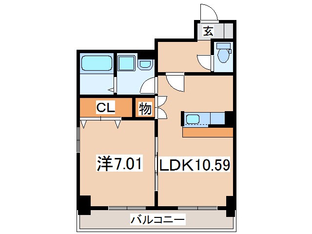 仙北町駅 徒歩27分 5階の物件間取画像