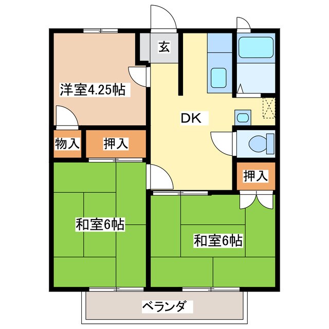 サンシティ北原Ｂの物件間取画像