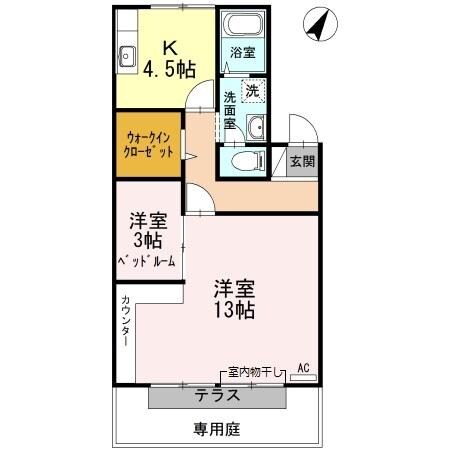 ハイツオークＢ棟の物件間取画像