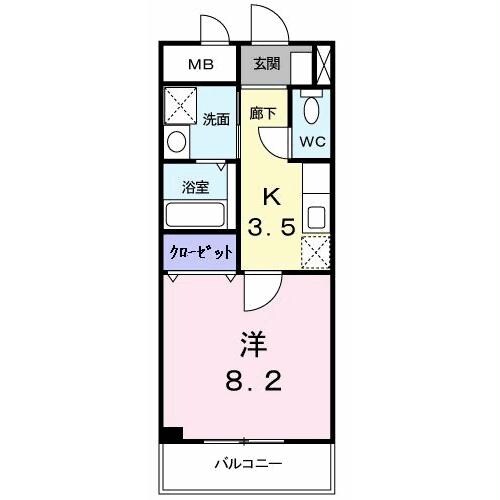 スタディオ・フラット田島の物件間取画像