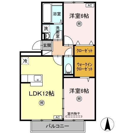 リビングタウン吉成D棟の物件間取画像