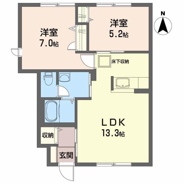 シャーメゾン国府Bの物件間取画像