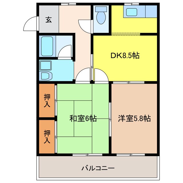 サンパレス尾崎の物件間取画像