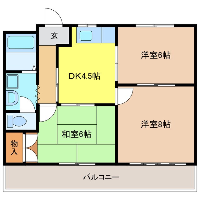 サンパレス尾崎の物件間取画像