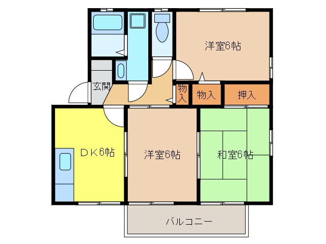 ジュセル稲木の物件間取画像