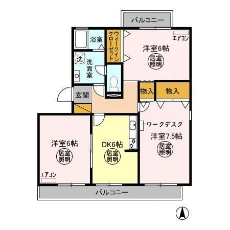 オーシャンヒルズＣの物件間取画像