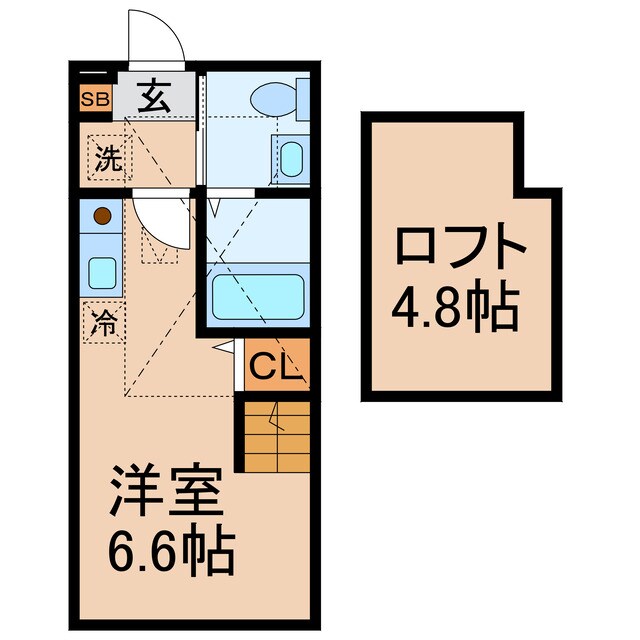 ハーミットクラブハウス三ツ沢南町A棟の物件間取画像