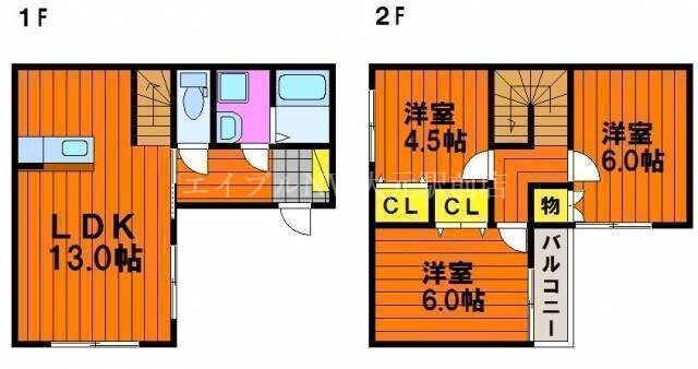 十日市中町戸建ての物件間取画像