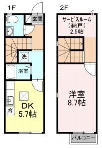 リースランド福島　Ａ棟の物件間取画像