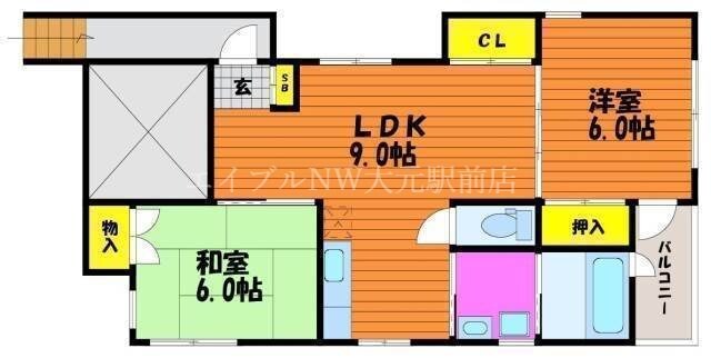 西ハウスの物件間取画像