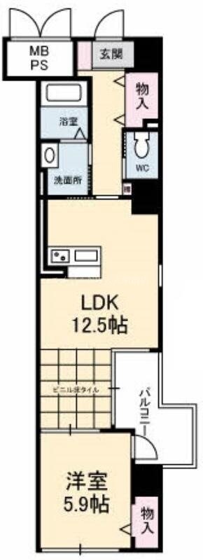 ウエストサイド岡山の物件間取画像