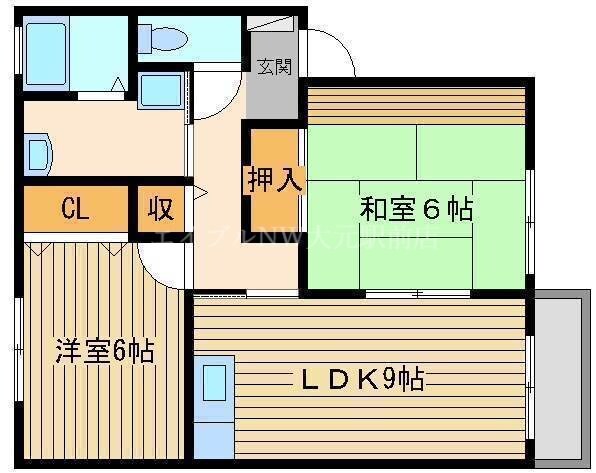 ベルリーフ花尻Ｂの物件間取画像